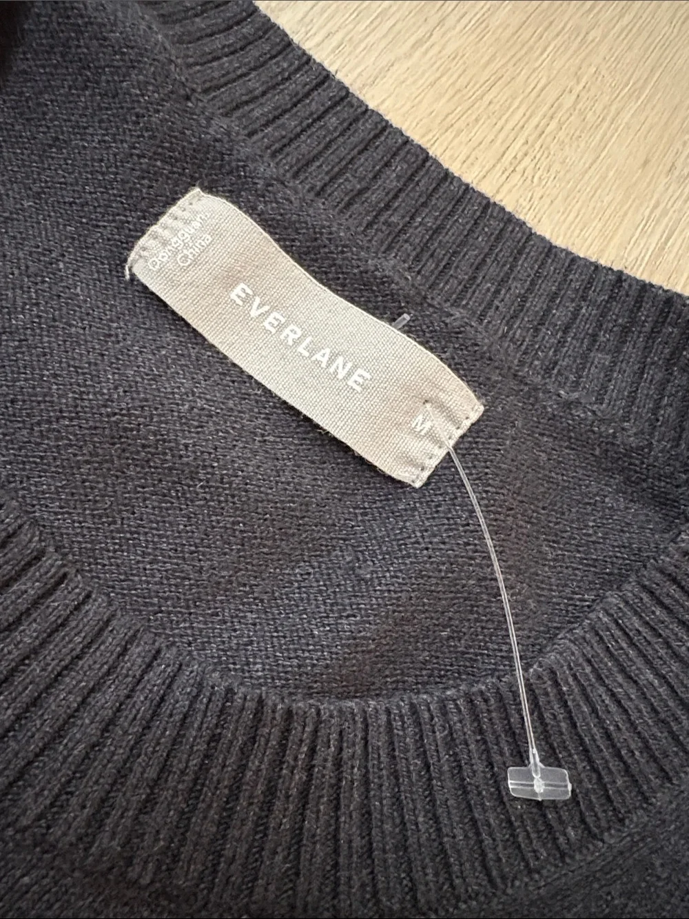 NWOT Everlane Mens No-Sweat Cotton Crewneck Sweater Black Medium preppy comfy